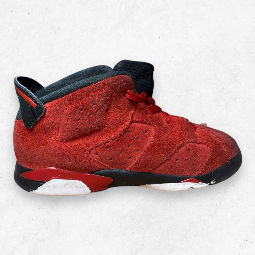 Jordan 6 Retro Red Suede Toddler 9C Sneakers High Top Shoes DV3606-600 w/Box